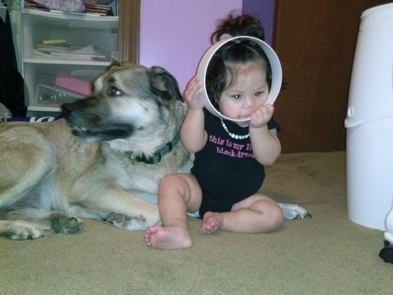 little girl and her dog.